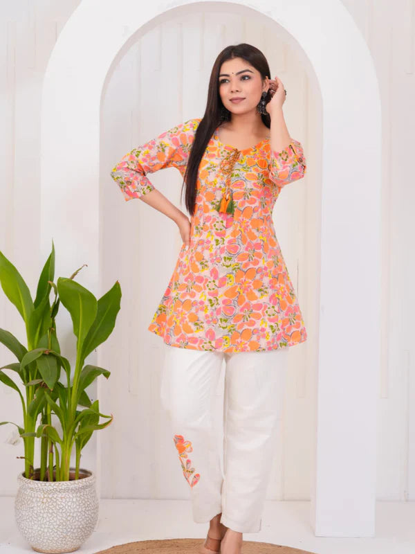 ORANGE PATCHWORK CO-ORD SET – PURE COTTON, CHIC & COMFORTABLE