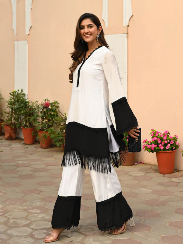 BLACK & WHITE CO-ORD SET – PREMIUM RAYON COMFORT