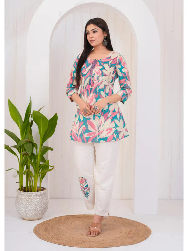 BLUE PATCHWORK CO-ORD SET – PURE COTTON, STYLISH & COMFORTABLE