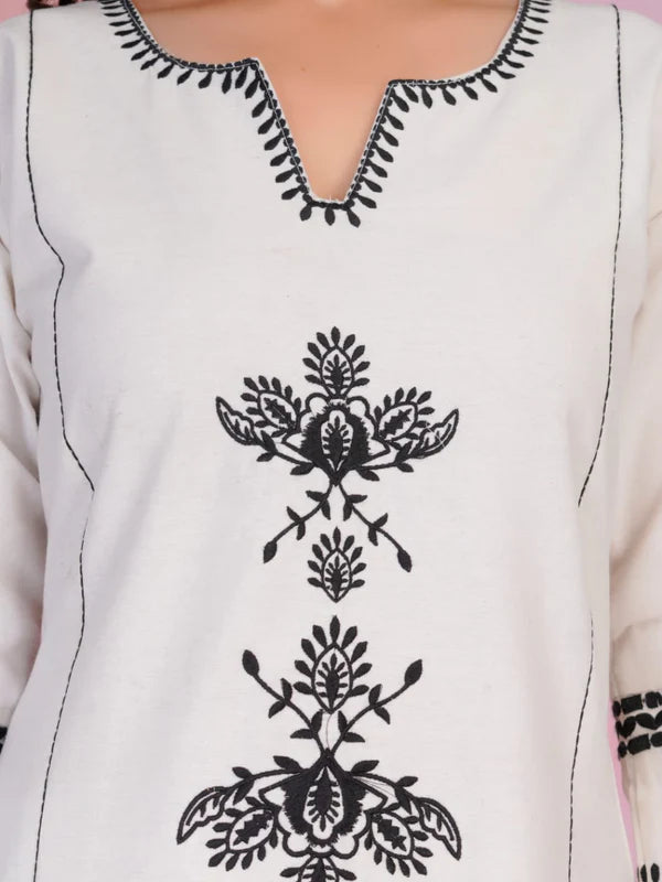 NOOR-E-NAZAAKAT WHITE & BLACK EMBROIDERED CO-ORD SET