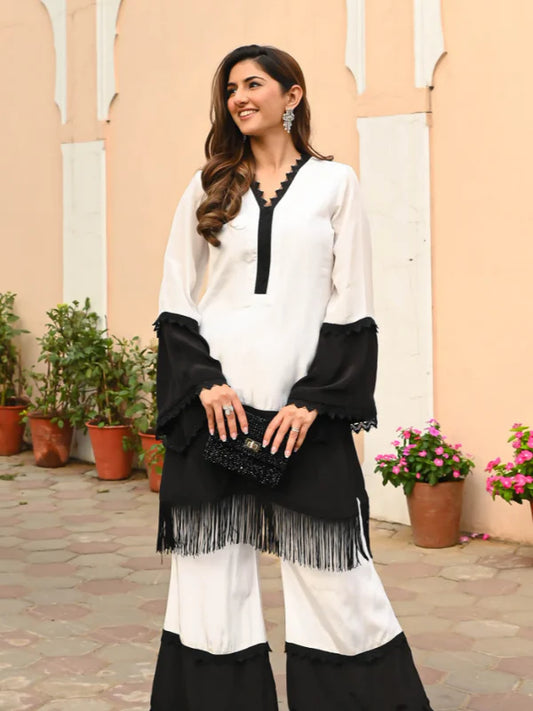 BLACK & WHITE CO-ORD SET – PREMIUM RAYON COMFORT